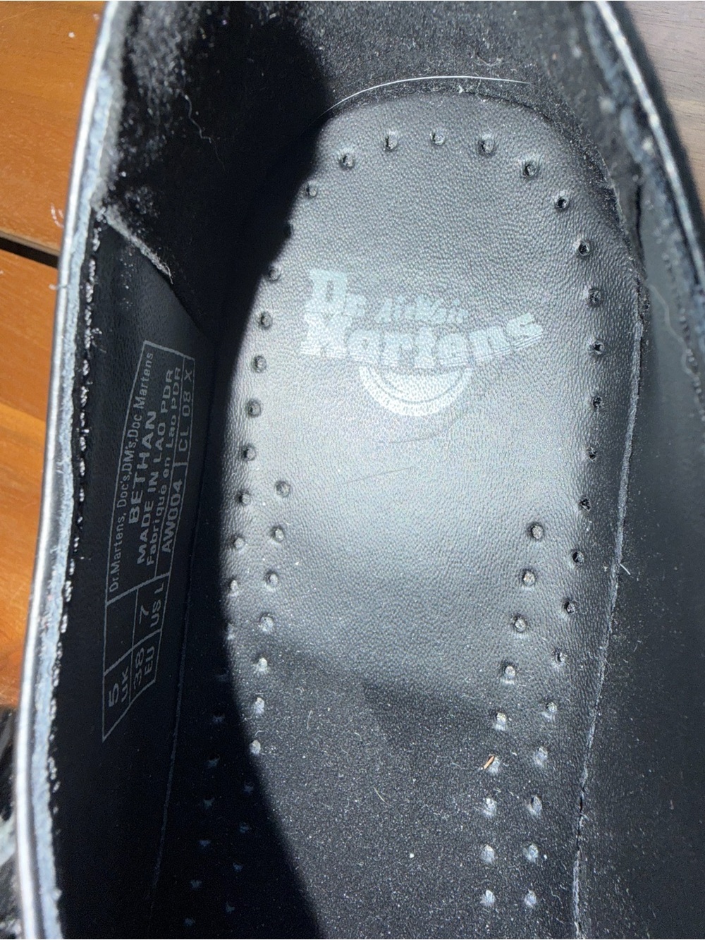 Like New Dr. Martens Black T-Strap Mary Jane Shoes with Yellow Stitching - Picture 6 of 7